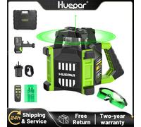 Huepar RL300HVG Livello laser rotante verde elettronico + punti idraulici Set laser rotante autolivellante con ricevitore e telecomando