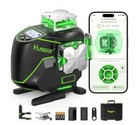 Huepar S04CG 16 Linee Livello Laser Autolivellante 4 X 360 ° Laser a Linee Incrociate con Schermo LCD, Strumento Laser per Pavimenti Piastrellati con Raggio Verde 4D Bluetooth