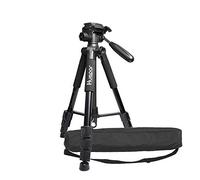 Huepar TPD14 143cm / 56" Treppiede per Livella Laser, Treppiede da viaggio Regolabile con Testina Flessibile a 3-vie, Piastra a Sgancio Rapido con Vite 1/4"-20 e Dado Adattatore 5/8"-11