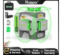 Huepar ZK03CG-L Livello laser a 12 linee incrociate Alta precisione ±2mm/10m Strumenti autolivellanti e batteria agli ioni di litio da 8000 mAh e telecomando