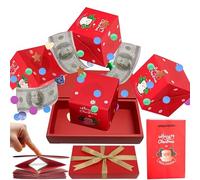 Hüpfende Geschenkbox - 12 cm DIY-Weihnachtswürfel, zusammenklappbarer Überraschungshalter, festliches Geldbasteln | Kreative Geschenkbox für Klassenzimmer, Büro, Familie, Freunde, Partyplaner, Feierta