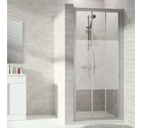 Hüppe Alpha 2 porta scorrevole, in 2 parti, con segmento fisso, 800x1900 mm, completamente incorniciata, A22201, Cabine doccia: Profilo colore argento vetro opaco ESG Privatima con ANTI-PLAQUE
