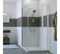 HÜPPE Classics 2 pannelli laterali per porta a battente Larghezza: 75cm stop a sinistra e a destra C23602, Cabine doccia: Profilo colore argento vetro opaco ESG trasparente