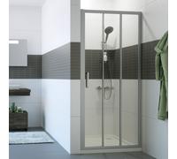 Hüppe Classics 2 Porta scorrevole a 4 angoli in 2 parti con segmenti fissi, larghezza:90 cm, altezza:190 cm, fissaggio a destra e a sinistra, C20303, Cabine doccia: Profilo colore argento vetro opaco ESG trasparente