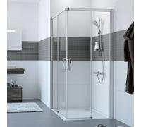 Hüppe Classics 2 EasyEntry Porta scorrevole a 4 angoli in 2 parti, larghezza:120 cm, altezza:200 cm, fissaggio a destra e a sinistra, C25005, Cabine doccia: Profilo colore argento vetro lucido ESG trasparente