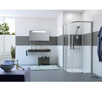 HÜPPE Classics 2 EasyEntry Porte coulissante 1/4 de cercle, largeur:120 cm, hauteur:200cm, rayon:50cm, fixation à gauche & à droite, C25505087375, C25505087375, Cabine doccia: Profilo colore argento v