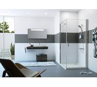 HÜPPE Classics 2 panneau latéral pour porte battante Largeur : 100cm arrêt à gauche et à droite, C23610087321, C23610087321, Cabine doccia: Profilo colore argento vetro opaco ESG trasparente