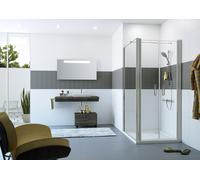 HÜPPE Classics 2 panneau latéral pour porte battante Largeur : 90cm arrêt à gauche et à droite, C23904087321, C23904087321, Cabine doccia: Profilo colore argento vetro opaco ESG trasparente