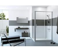 HÜPPE Classics 2 Paroi latérale à 4 angles pour porte coulissante, largeur:90 cm, hauteur:190cm, fixation à gauche et à droite, C20505055321, C20505055321, Cabine doccia: Colore del profilo bianco ESG