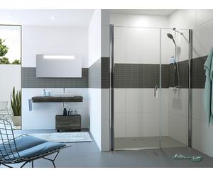 HÜPPE Classics 2 Porte battante à 4 angles avec partie annexe en niche, largeur:90cm, hauteur:190cm, charnières à gauche & à droite, C24701087322, C24701087322, Cabine doccia: Profilo colore argento v