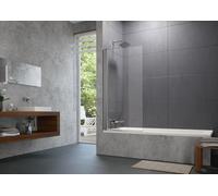 HÜPPE Design pure Pare-bain, 1 élément, largeur 750mm, hauteur 1500mm, 8P1901123316, 8P1901123316, Cabine doccia: Colore del profilo Black Edition Vetro ESG Sand Plus con Anti-Plaque