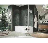 HÜPPE Design pure Pare-bain, paroi latérale, sur mesure, en angle, largeur 200-1200mm, hauteur 1200-1500mm, 8P6880182316, 8P6880182316, Cabine doccia: Colore del profilo Bianco Edition ESG Sand Plus v