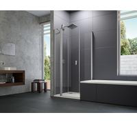 HÜPPE Design pure Paroi latérale mobile à 4 angles pour porte basculante, largeur:100cm hauteur:200cm, fixation gauche & droite, 8P7710087341, 8P7710087341, Cabine doccia: Colore del profilo argento o