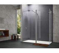 HÜPPE Design pure Paroi latérale, seule, avec segment mobile, fabrication sur mesure, largeur 550-1800mm, hauteur 1400-2000mm, 8P1282092321, 8P1282092321, Cabine doccia: Profilo colore cromo vetro luc