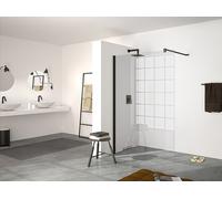 HÜPPE Design pure paroi latérale seule, étrier de stabilisation, ESG 8mm, largeur 1000mm, hauteur 2000mm, butée gauche&droite, 8P1123087381, 8P1123087381, Cabine doccia: profilo colore argento vetro o