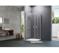 HÜPPE Design pure Porte battante 2 vantaux Rayon : 55cm Largeur : 90cm Butée gauche & droite pour bac à douche, 8P1611182322, 8P1611182322, Cabine doccia: Colore del profilo White Edition ESG vetro tr