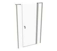 HÜPPE Design pure Porte battante à 4 angles avec segment fixe et partie secondaire en niche, fabrication sur mesure, largeur 90-120cm, hauteur 140-200cm, 8P7380087321, 8P7380087321, Cabine doccia: Pro