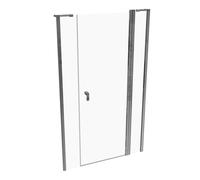 HÜPPE Design pure Porte battante à 4 angles avec segment fixe et partie secondaire en niche, fabrication sur mesure, largeur 90-120cm, hauteur 140-200cm, 8P7380092321, 8P7380092321, Cabine doccia: Pro