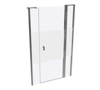 HÜPPE Design pure Porte battante à 4 angles avec segment fixe et partie secondaire en niche, fabrication sur mesure, largeur 90-120cm, hauteur 140-200cm, 8P7380092373, 8P7380092373, Cabine doccia: Pro