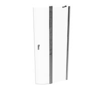 HÜPPE Design pure Porte battante avec segments fixes Rayon de 2 vantaux : 50cm Largeur : 100cm Butée gauche & droite pour bac à douche, 8P1703092321, 8P1703092321, Cabine doccia: Profilo colore argent