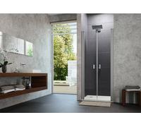 HÜPPE Design pure porte battante dans la niche Largeur : 88cm arrêt à gauche et à droite pour le receveur de douche, 8P1308092375, 8P1308092375, Cabine doccia: Profilo colore argento vetro lucido ESG