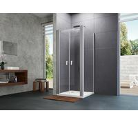 HÜPPE Design pure porte battante pour largeur de paroi latérale : 100cm arrêt à gauche et à droite pour bac à douche, 8P1403123341, 8P1403123341, Cabine doccia: Colore del profilo Black Edition Glass