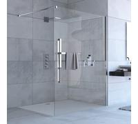 Hüppe Duplo pure Walk-In Pannello laterale a 4 angoli 1 pezzo, larghezza:160 cm, fissaggio a destra, DT0015, Cabine doccia: Colore del profilo cromo Vetro ESG trasparente con antiplacca