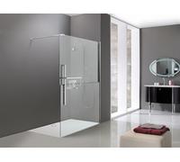 HÜPPE Duplo pure Walk-In Paroi latérale 4 coins 1 partie, largeur:130cm, fixation Ã droite, DT0013C91317, DT0013C91317, Cabine doccia: Colore del profilo cromo Vetro ESG Combidekor Sand Plus