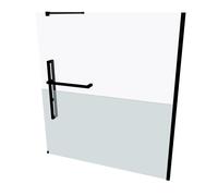 HÜPPE Duplo pure Walk-In Paroi latérale 4 coins 1 partie, largeur:180cm, fixation à droite, DT0016123318, DT0016123318, Cabine doccia: Colore del profilo Black Edition Vetro ESG Combidekor Sand Plus c