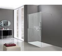 HÜPPE Duplo pure Walk-In Paroi latérale à 4 angles 1 élément, largeur:140cm, fixation à gauche, DT0004C91322, DT0004C91322, Cabine doccia: Colore del profilo cromo Vetro ESG trasparente con antiplacca