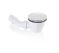 HÜPPE EasyStep Garniture découlement, plate, hauteur de construction 53mm, capuchon découlement rond, pour receveur de douche EasyStep, 215483R55, 215483R55, Colorazione: Bianco