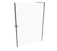 HÜPPE Select+ Frame Paroi latérale seule, étrier transversal, épaisseur de verre 6mm, largeur 1400mm, SL0407069322, SL0407069322, Cabine doccia: Profilo colore argento vetro lucido ESG trasparente con