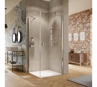 HÜPPE Solva Paroi latérale, pour porte battante, largeur 900mm, hauteur 2000mm, S20703092322, S20703092322, Cabine doccia: Profilo colore argento vetro lucido ESG trasparente con ANTI-PLAQUE