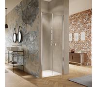 HÜPPE Solva Porte battante, en niche, sur mesure, largeur 500-1200mm, hauteur 2001-2200mm, S20881182368, S20881182368, Cabine doccia: Colore del profilo White Edition Vetro grigio ESG con antiplacca