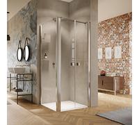 HÜPPE Solva Porte battante, pour paroi latérale, fabrication sur mesure, largeur 500-1200mm, hauteur 2001-2200mm, S20981182322, S20981182322, Cabine doccia: Colore del profilo White Edition ESG vetro 