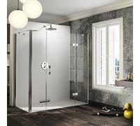 HÜPPE Solva Porte battante, segment fixe, partie secondaire, cadre partiel, fixation à droite, largeur 1100mm, hauteur 2000mm, S23601092322, S23601092322, Cabine doccia: Profilo colore argento vetro l