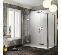 HÜPPE Solva Porte battante, segment fixe, partie secondaire, cadre partiel, fixation à gauche, largeur 1300mm, hauteur 2000mm, S23503123321, S23503123321, Cabine doccia: Colore profilo Colore nero Edi
