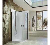 HÜPPE SolvaPro cadre partiel accès d'angle à 4 portes battantes, fixation à droite, largeur : 90cm, hauteur : 200cm, 7T120255H316, 7T120255H316, Cabine doccia: Profilo colore ottone Vetro ESG Sand Plu