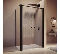 HÜPPE SolvaPro cadre partiel porte battante à 4 angles pour paroi latérale, largeur : 100cm, hauteur : 200cm, 7T0903092316, 7T0903092316, Cabine doccia: Colore del profilo argento lucido Vetro ESG San