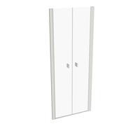 HÜPPE SolvaPro partiellement encadrée Porte battante à 4 angles pour paroi latérale, largeur : 80cm, hauteur : 200cm, 7T0901182321, 7T0901182321, Cabine doccia: Colore del profilo White Edition Vetro