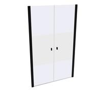 HÜPPE SolvaPro porte battante à 4 angles avec cadre partiel en niche, fabrication sur mesure, largeur:120,1-180cm, hauteur:200,1-220cm, 7T088355F375, 7T088355F375, Cabine doccia: Colore profilo cromo 