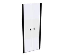 HÜPPE SolvaPro porte battante à 4 angles avec cadre partiel en niche, fabrication sur mesure, largeur : 60-120cm, hauteur:120-200cm, 7T088055F375, 7T088055F375, Cabine doccia: Colore profilo cromo ner