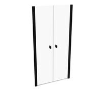 HÜPPE SolvaPro porte battante à 4 angles avec cadre partiel en niche, largeur : 100cm, hauteur:200cm, 7T080355F322, 7T080355F322, Cabine doccia: Colore profilo cromo nero Vetro ESG trasparente con ANT