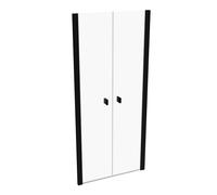 HÜPPE SolvaPro porte battante à 4 angles avec cadre partiel en niche, largeur : 90cm, hauteur:200cm, 7T080255F321, 7T080255F321, Cabine doccia: Colore del profilo nero cromato Vetro ESG chiaro