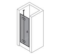 HÜPPE SolvaPro Porte battante à cadre partiel, 4 angles, avec segment fixe, fabrication sur mesure, L 120,1-150cm, H 120-200cm, 7T0382 092373, 7T0382 092373, Cabine doccia: Profilo colore argento vetr
