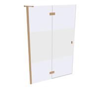 HÜPPE SolvaPro Porte battante à cadre partiel, 4 angles, avec segment fixe, fabrication sur mesure, L 120,1-150cm, H 120-200cm, 7T038255D373, 7T038255D373, Cabine doccia: Colore del profilo bronzo Vet
