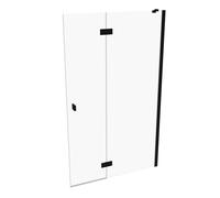 HÜPPE SolvaPro Porte battante à cadre partiel, 4 angles, avec segment fixe, fixation à droite, largeur : 1200mm, 7T040455F321, 7T040455F321, Cabine doccia: Colore del profilo nero cromato Vetro ESG ch