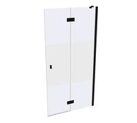 HÜPPE SolvaPro Porte battante à cadre partiel, 4 angles, avec segment fixe, fixation à droite, largeur : 1000mm, 7T0403123375, 7T0403123375, Cabine doccia: Profilo colore Nero Edizione Vetro ESG Priva