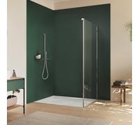 HÜPPE Vita pure partiellement encadrée Paroi latérale à 4 angles pour porte coulissante en 1 partie avec segment fixe, largeur:90cm, hauteur:200cm, fixation à gauche & à droite, VA0213069322, VA021306