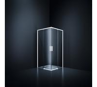HÜPPE Vita pure cadre partiel Porte coulissante à 4 pans avec segment fixe, largeur : 80cm, hauteur:200cm, fixation à gauche & à droite, VA0002182322, VA0002182322, Cabine doccia: Colore del profilo W